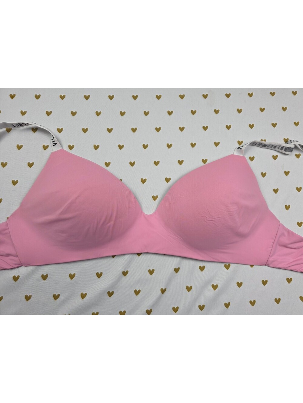 Victorias Secret PInk Wireless No Wire Logo Strap Bra T Shirt 36D